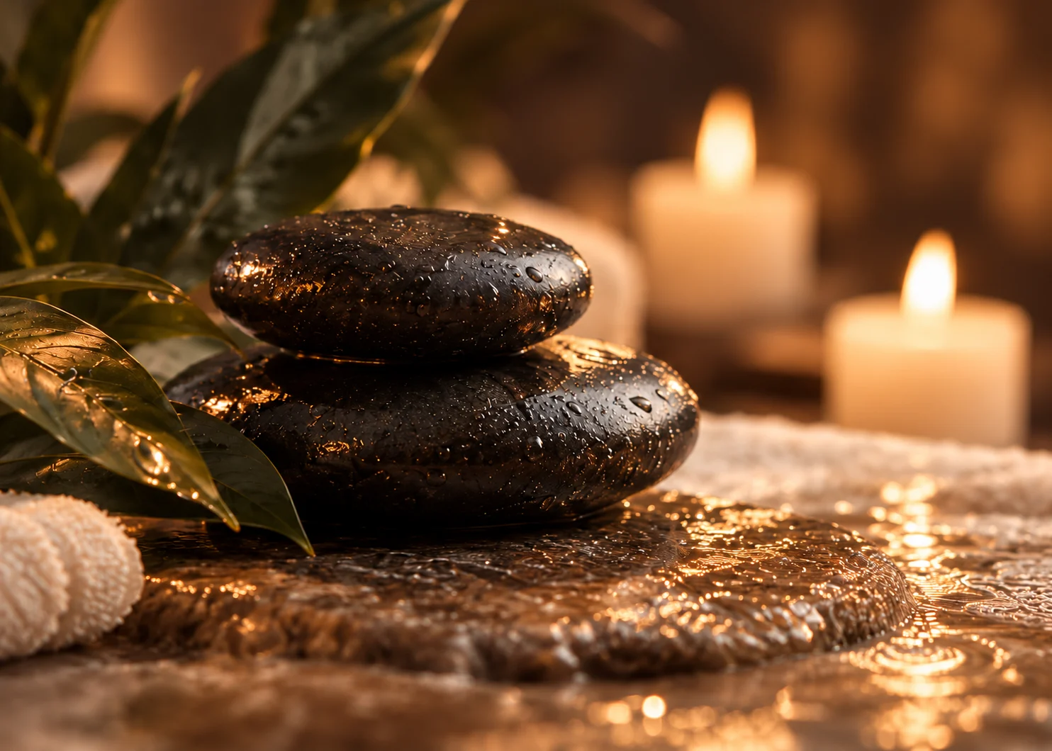 Illustrative hot stone — Green land Spa